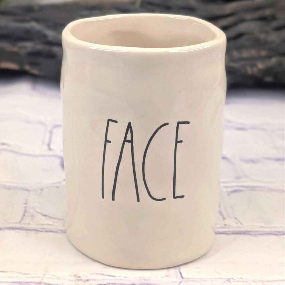 Rae Dunn FACE Ceramic Bathroom Cup Holder